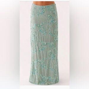 Peppermayo Green Floral Maxi Skirt